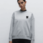 womens oversized sweatshirt gris chiné