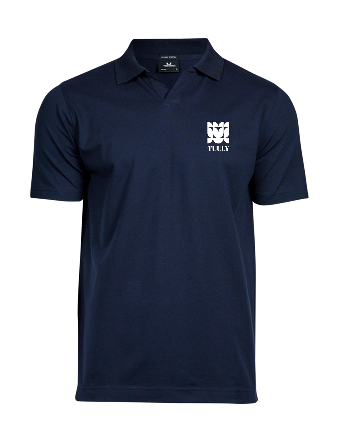 luxury stretch v neck polo